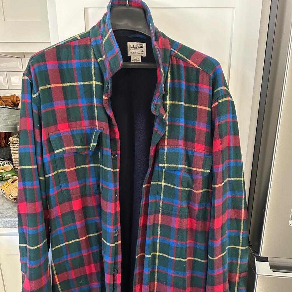 2 L.L. Bean flannel lined shirts